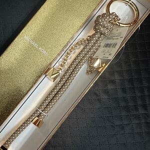 Michael Kors Gold Crystal Rope Tassel Keyring
